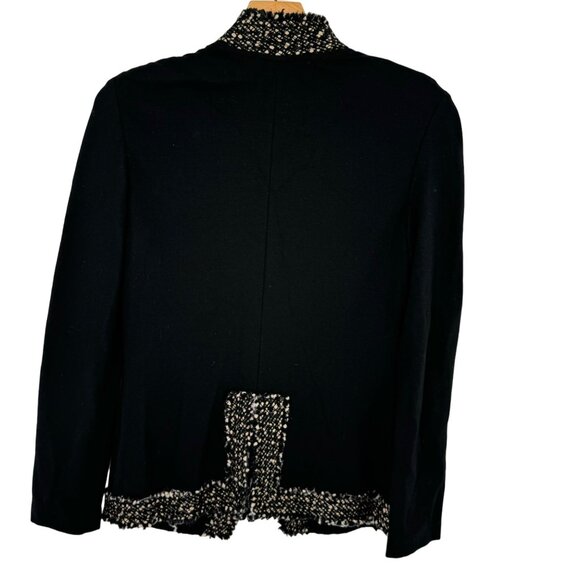 Lafayette 148 New York Womens Blazer jacket ponte knit Size 4 Black Tweed trim - Picture 7 of 10